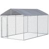 PawHut Dog Kennel Heavy Duty Playpen with Galvanized Steel Secure Lock Mesh Sidewalls and Waterproof Cover for Backyard & Patio, 13' x 7.5' x 7.5'