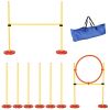 PawHut Dog Agility Training Equipment Set with Adjustable Weave Poles Jumping Ring High Jump Portable 3PCs