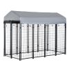 PawHut 8' x 4' x 6' Outdoor Dog Playpen, Kennel with Lockable Door and Water-Resistant Canopy, for Medium/Large Dogs