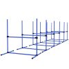 PawHut 6 Piece Dog Agility Set with Adjustable Height Jump Bars, Carry Bag, Displacing Top Bar, Blue