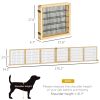 PawHut Wooden Pet Gate, 6-Panel Folding Dog Safety Barrier with Support Feet for Small & Medium Dogs, Natural Wood