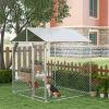 PawHut 6.6x6.6x7.8 Outdoor Dog Kennel for Small Medium Dogs w Waterproof Roof Silver