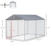PawHut Dog Kennel Heavy Duty Playpen with Galvanized Steel Secure Lock Mesh Sidewalls and Waterproof Cover for Backyard & Patio, 13' x 7.5' x 7.5'