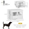 PawHut Wooden Dog Crate End Table, White, Triple Doors, Steel Tubes, for Small Dogs
