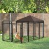 PawHut Outdoor Dog Kennel 9.3x4.6 Exercise Pen with UV Protection Canopy Water-resistant for Medium Large Dogs