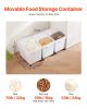 VEVOR Ingredient Bin, 10.5 Gallons Capacity Ingredient Storage Bin, PP Material Flour Bins On Wheels