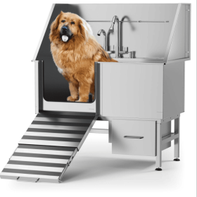 Stainless Steel Dog Bath Table (Color: Silver)